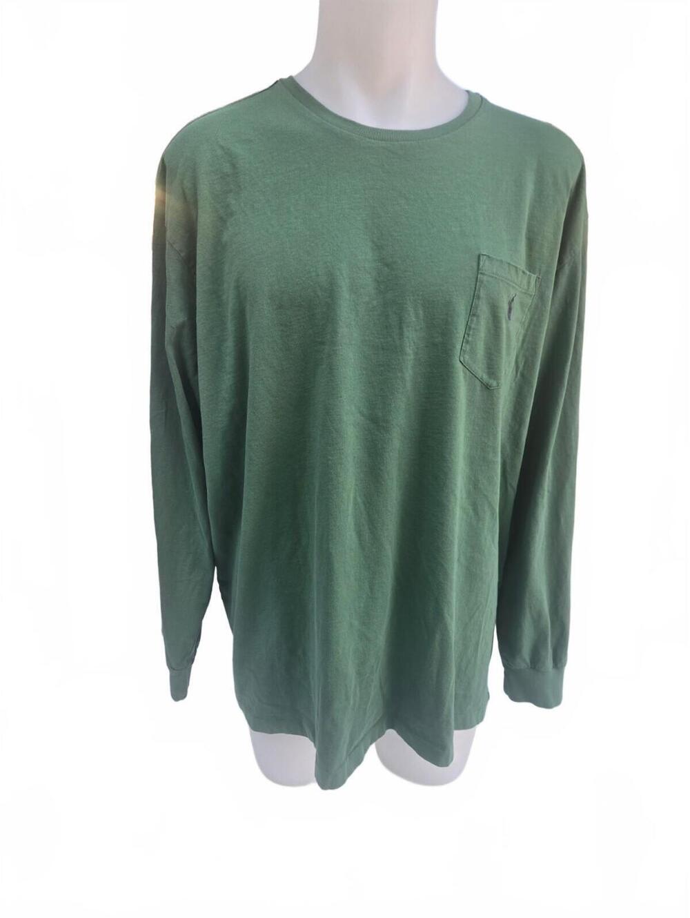 Polo Ralph Lauren Men's Long Sleeve T-Shirt XXL Green Cotton Pocket Tee